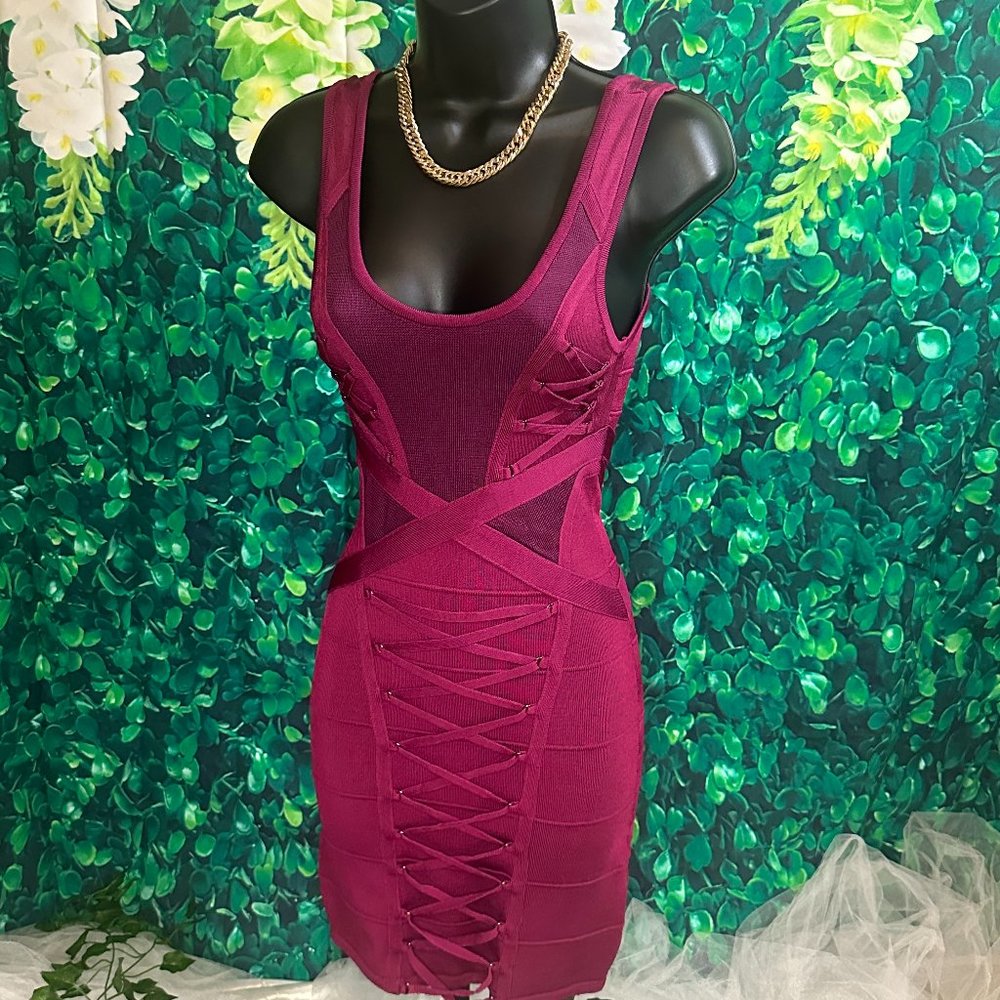 LIKE NEW - BEBE Bandage Lace-Up Mini Dress (Size XS)